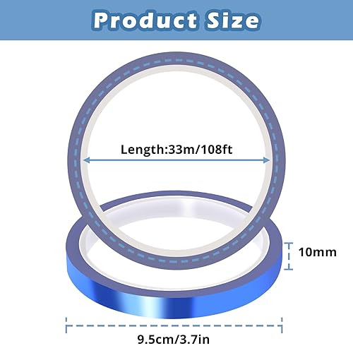 Vista 9 de HTVRONT Cinta resistente al calor - 2 rollos de cinta de transferencia de calor de 0.394 in x 108.3 ft, cinta de sublimación sin residuos de cinta