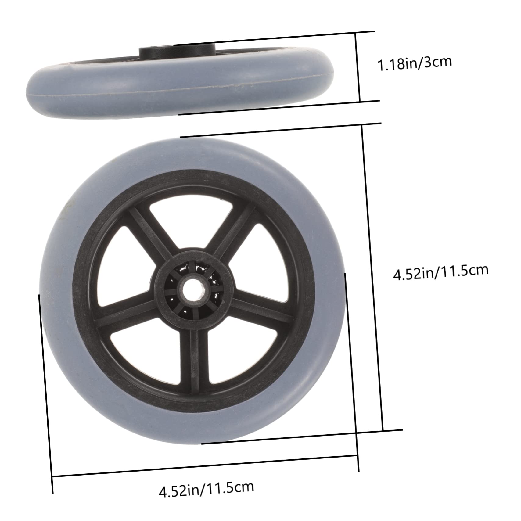 NOLITOY Wheelchair Accessory 2 Pack Front Wheels Universal Fit Sturdy Non-Slip Wear-Resistant for Wheelchair Walker and Medical Vehicles