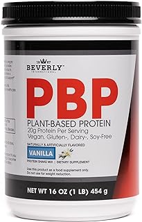 Beverly International PBP, Plant Based Protein. Vegan, Gluten, Dairy, Soy-Free. Great Vanilla Taste, Smooth, Easy to Digest, 21g Protein per Serving, (15 Servings) 1lb. Complete Amino Acid Profile.