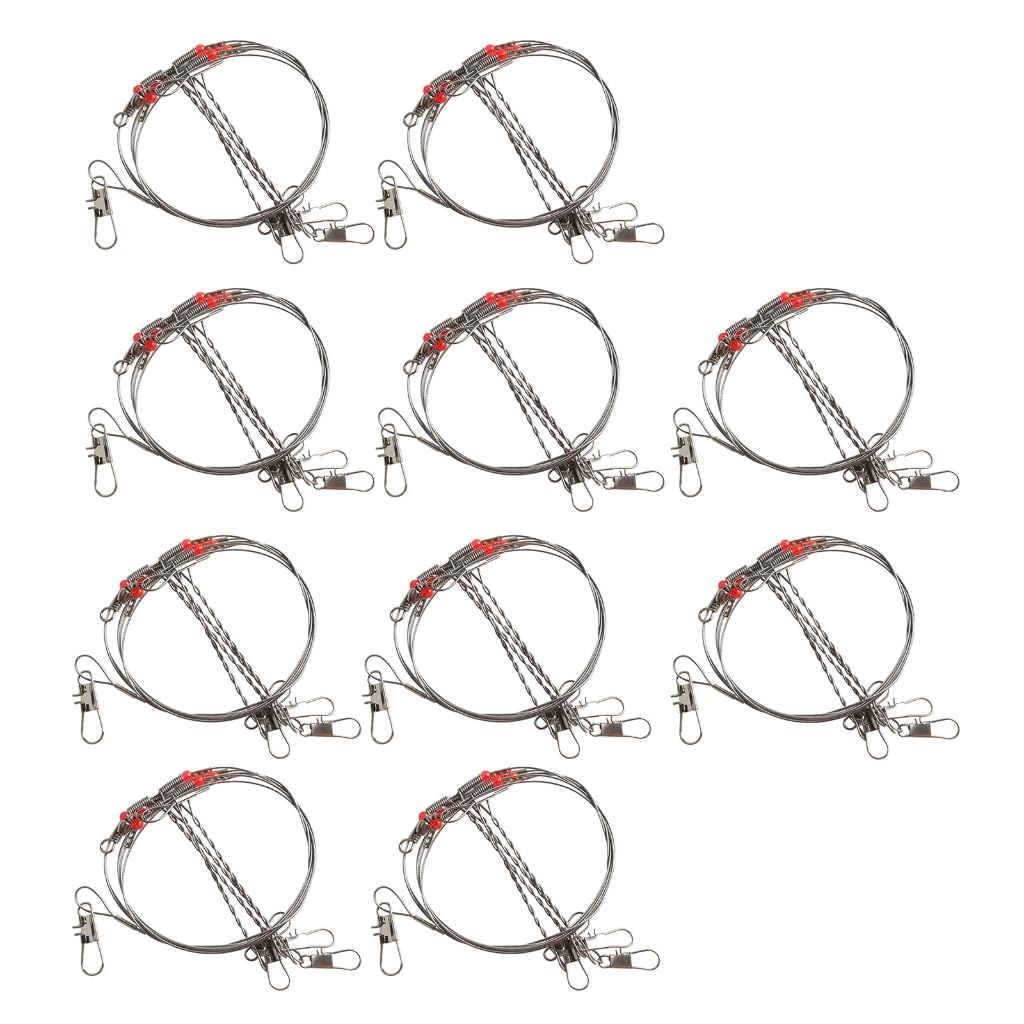NLAIOUSL 10Pcs Fishing Wire Leader Stainless Steel Sea Fishing Line Bottom Tackle Fishing Tool