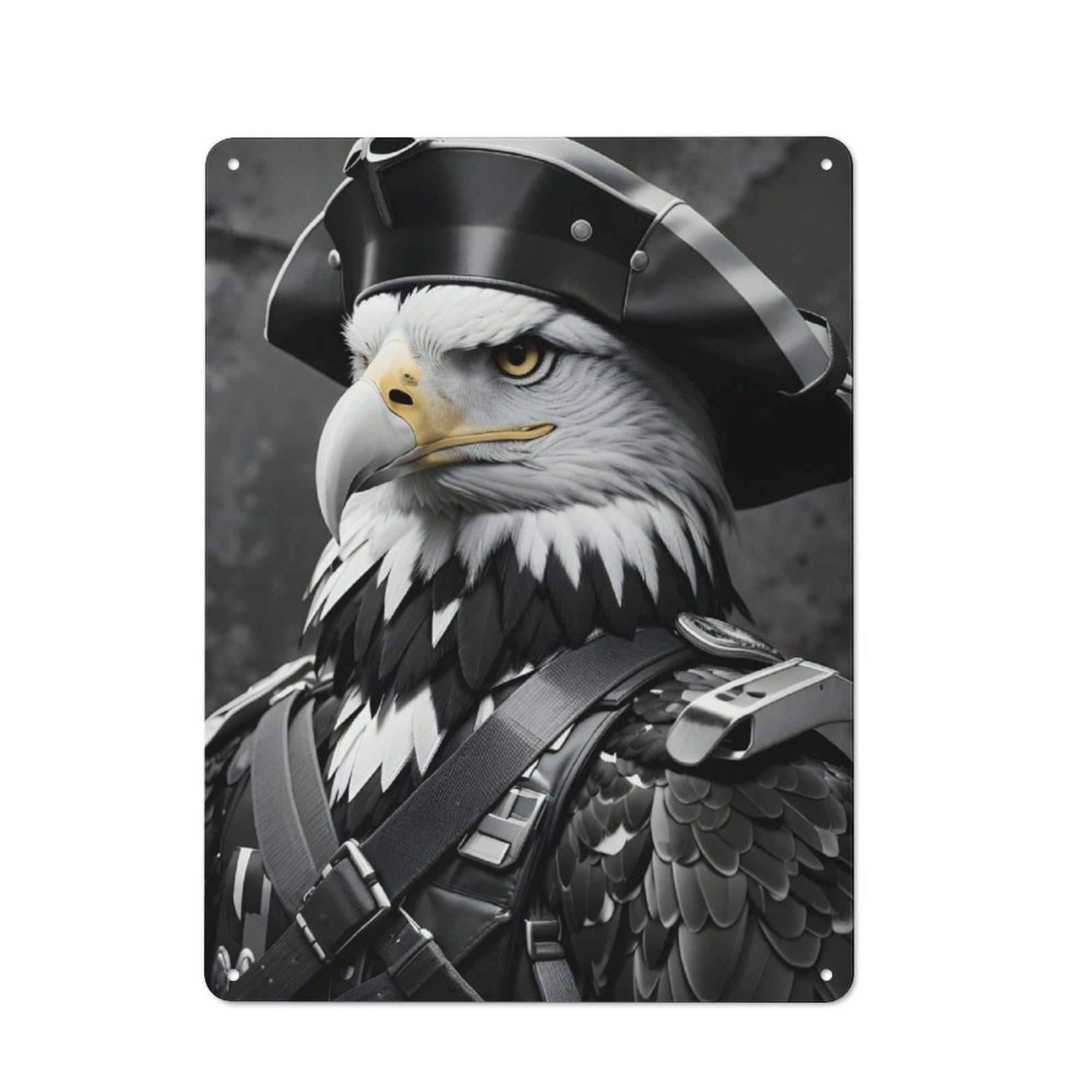 Junmoney Black And White Eagle Retro Metal Gift Sign 40X30cm, Home Wall Decor For Flat, Dorm Room, Lounge Or Cafe