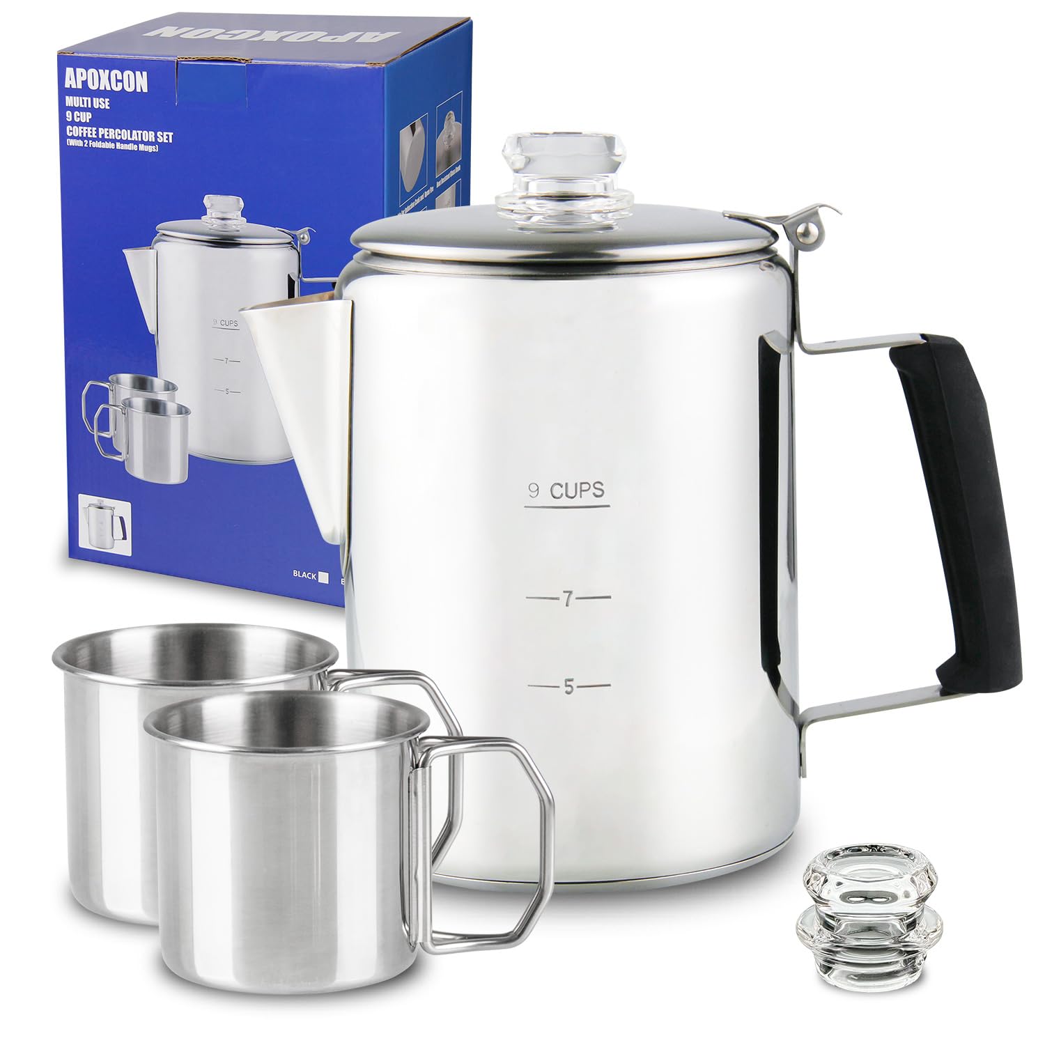 Percolateur à café pour le camping et la maison avec poignée anti-flamme