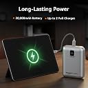 Amazon Basics 20,000mAh 35W Fast Charging Power Bank | Nano Size | Triple Output | Two Way Fast Charge | Charge Three Devices Simultaneously | - Silver gallery image