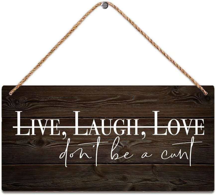 Letrero de madera para decoración de pared, letrero de amor con texto en inglés "Inappropriate Live Laugh Love", letreros de madera personalizados,