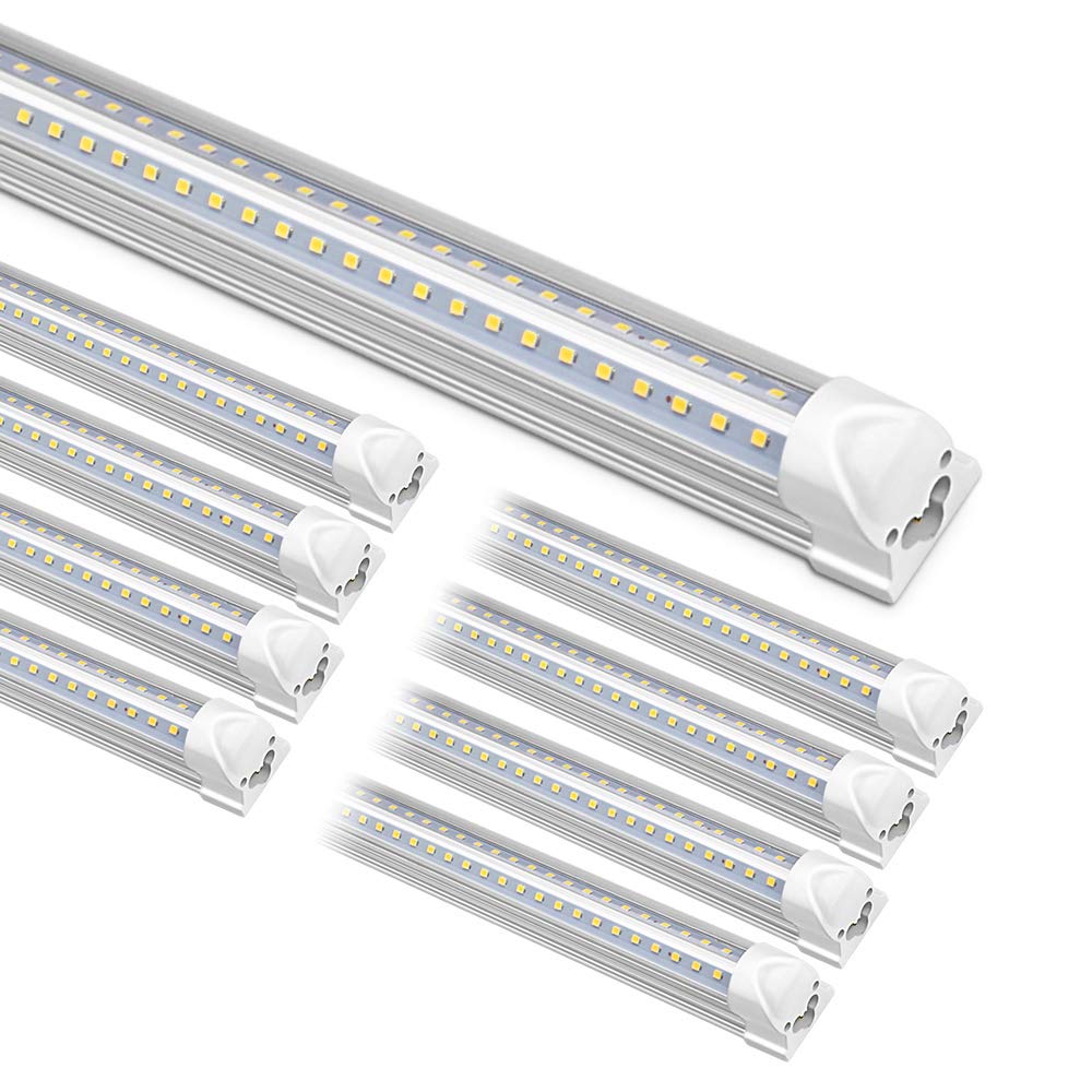 Kihung T8 LED Tube Light Fixture 8ft, 4000K Cool White, Led Strip Light