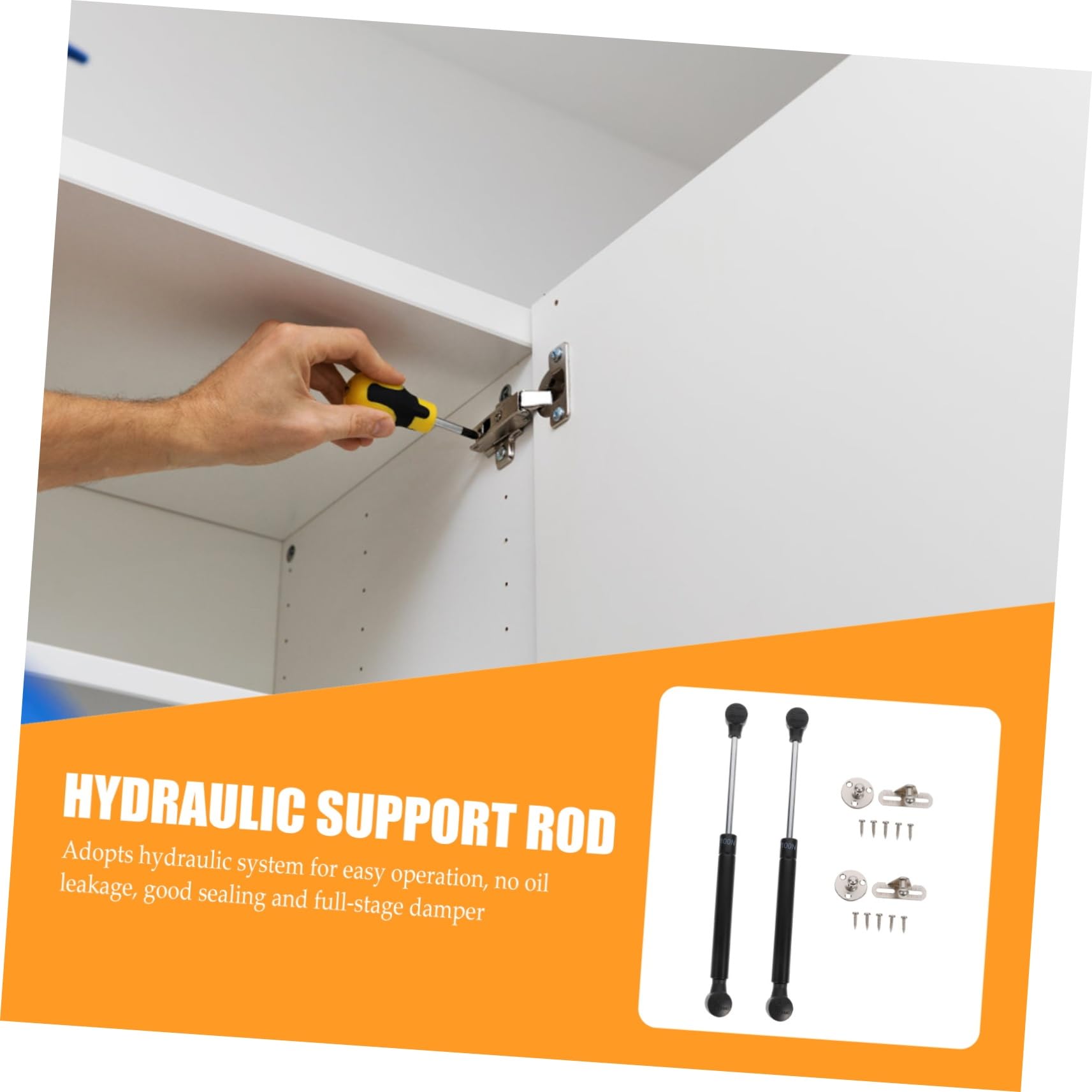 KONTONTY 2pcs Furniture Hydraulic Rods Support Lift Rods for Home Easy Install Durable Steel Plastic