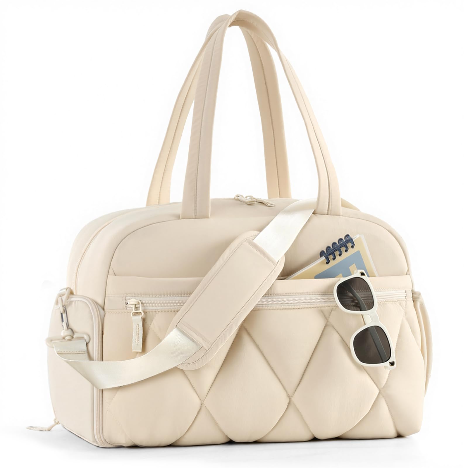 Lekespring Reisetasche Damen, Leicht Puffer Sporttasche mit Schuhfach Weekender Handgepäck Gym Bag Kliniktasche Geburt Krankenhaustasche, Travel Bag für Flugzeug Reise, Sauna