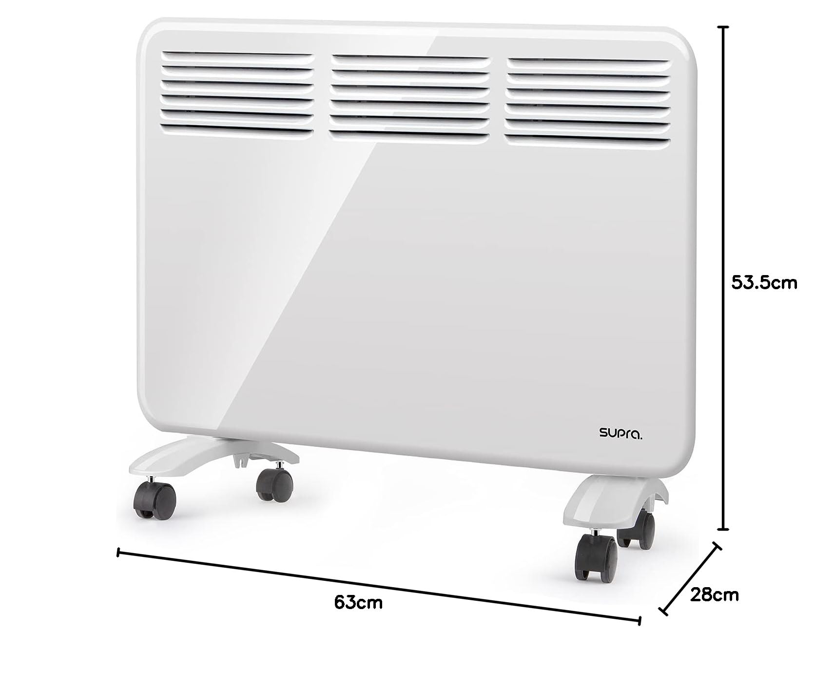 SUPRA QUICKFIX 1500 - Termoconvettore, convettore e radiatore elettrico, adatto per il bagno, programmabile, a muro o con ruote, temperatura regolabile, timer, display digitale, bianco