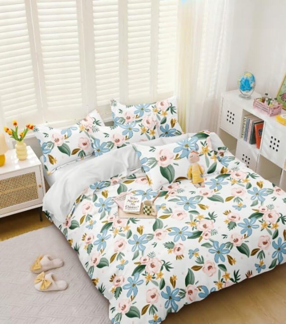 TIB Glace Cotton Elastic Fitted Bedsheet King Size (M-Floral Design, 72x78x10 Inch) (B0D46T9BZY) Amazon Price History, Amazon Price Tracker