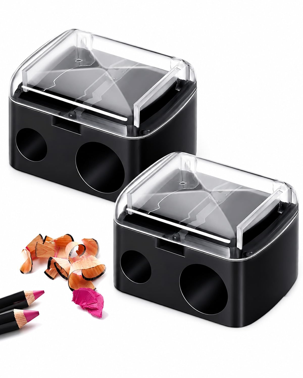 2 Pezzi Temperino Trucco Universale per Matite Cosmetiche, Matita Sopracciglia, Matita Labbra, Eyeliner, Lame di Precisione, Compatto e Portatile