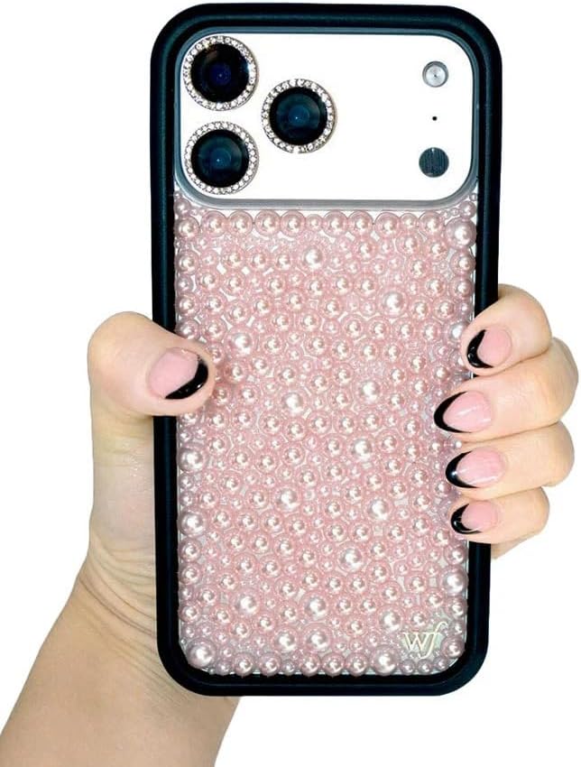 Wildflower Cases - Compatible with iPhone 17 | Protective Black Bumper, 6.5ft Drop Test Certified, Women Owned Small Business | Pearl Pink