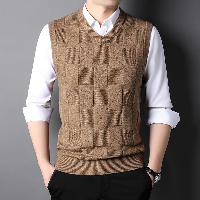 Knit Pullover Sleeveless Sweater Vest Men V-Neck Sleeveless Preppy Trendy Mens Clothes2