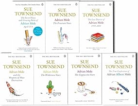 Adrian Mole collection 8 Books set. (Sue Townsend Adrian Mole series collection set.) (The secret diary of Adrian Mole aged 13 ¾, the Growing pains of Adrian Mole, True confessions of Adrian Albert Mole, Adrian Mole: the wilderness year, Adrian Mole the c