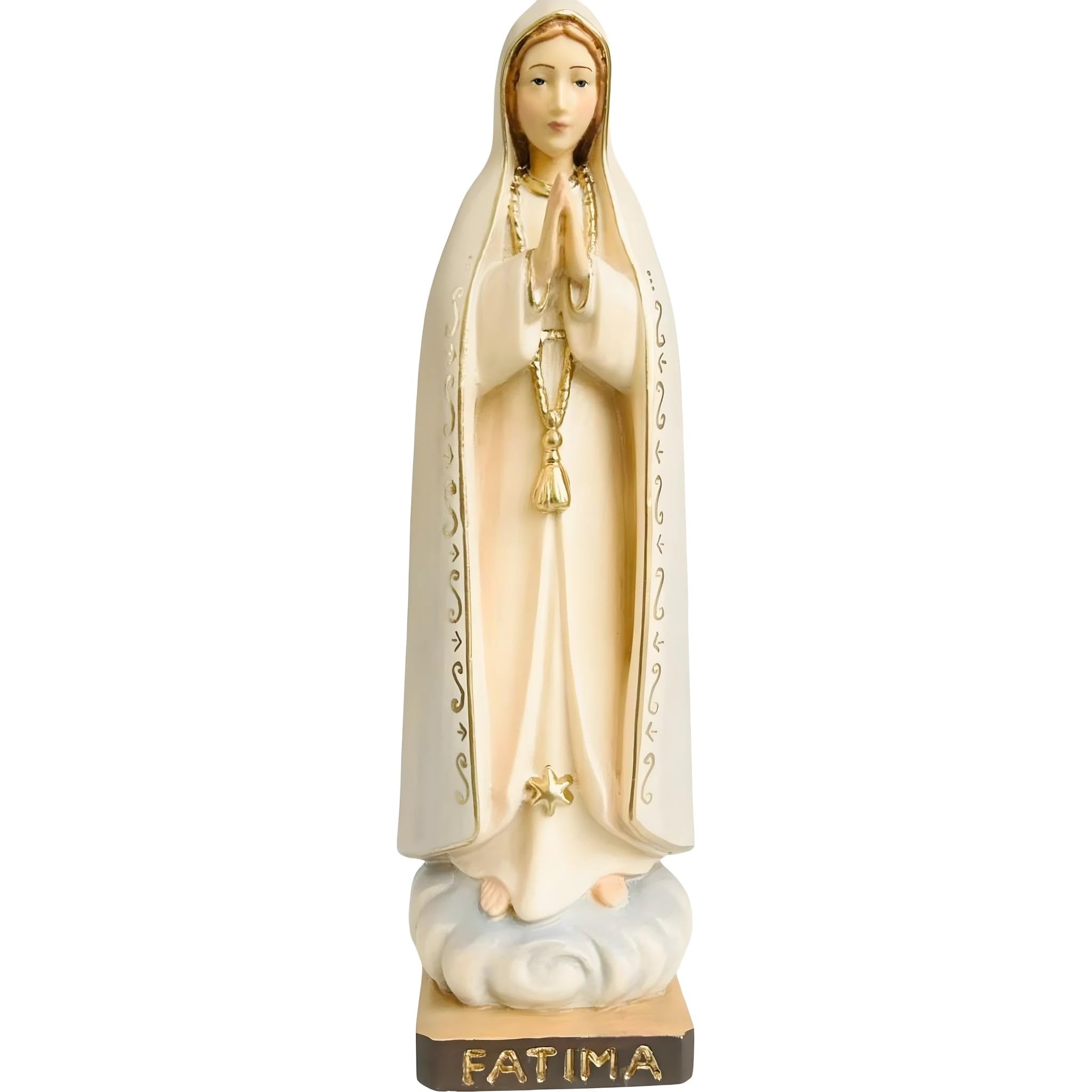 Dolfi | Madonna of Fatima Pilgrim Wooden Statues 150 cm | Natural Wood in Val Gardena | Nativity Figure