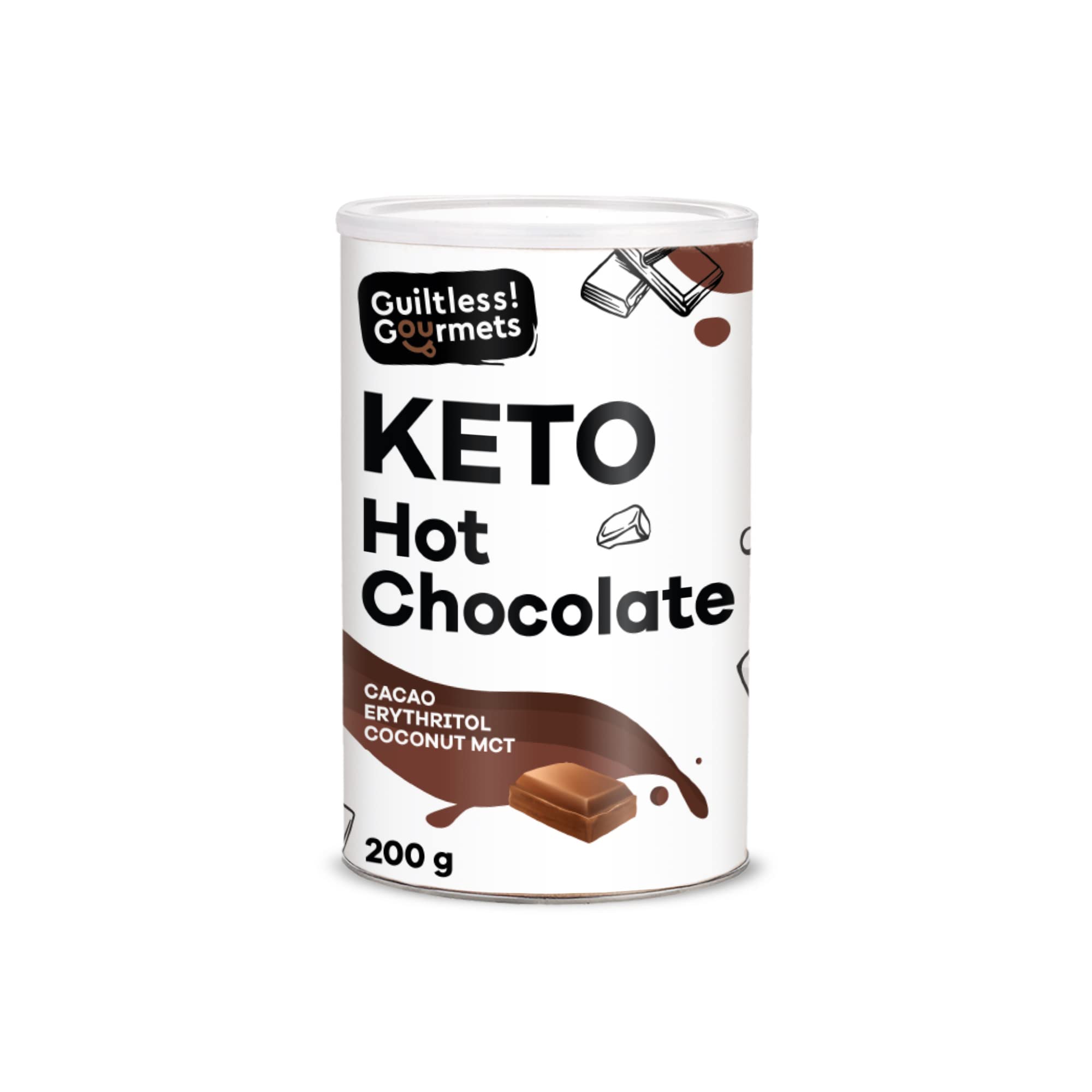 Buy Guiltless Gourmets Keto Hot Chocolate 200g, Vegan Chocolate Powder