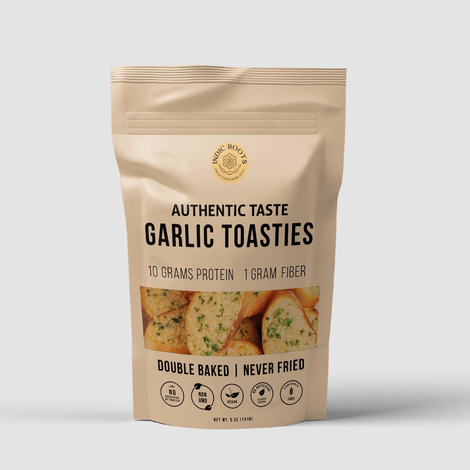 Indic Roots (Formerly Organic Roots) Garlic Toasties | 200Gm |Authentic Taste | Healthy & Crispy Snack | Ready To Eat