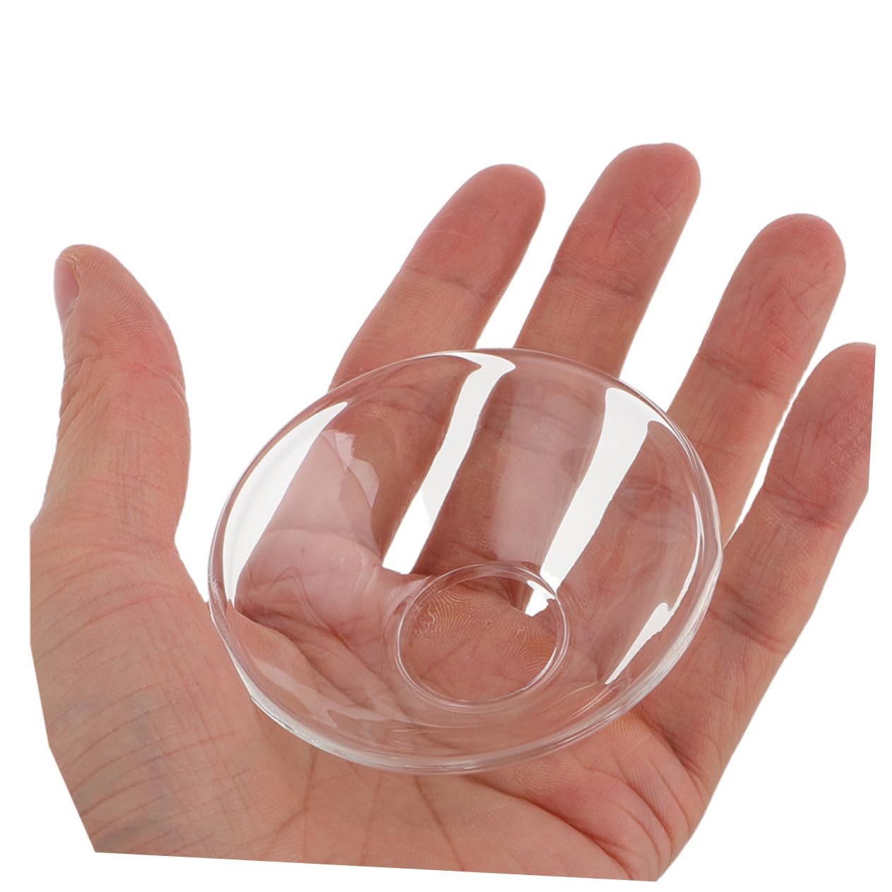 Lot de 6 Récupérateurs de Cire en Verre Transparent pour Bougies Longues, Anneaux Ronds Réutilisables, Protection Anti-Gouttes pour Bougeoirs Maison ou Hôtel