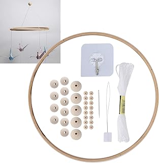 DIY Baby Wooden Mobile Hanger Round, Bed Bell Frame for Crafts Mobile Ki...