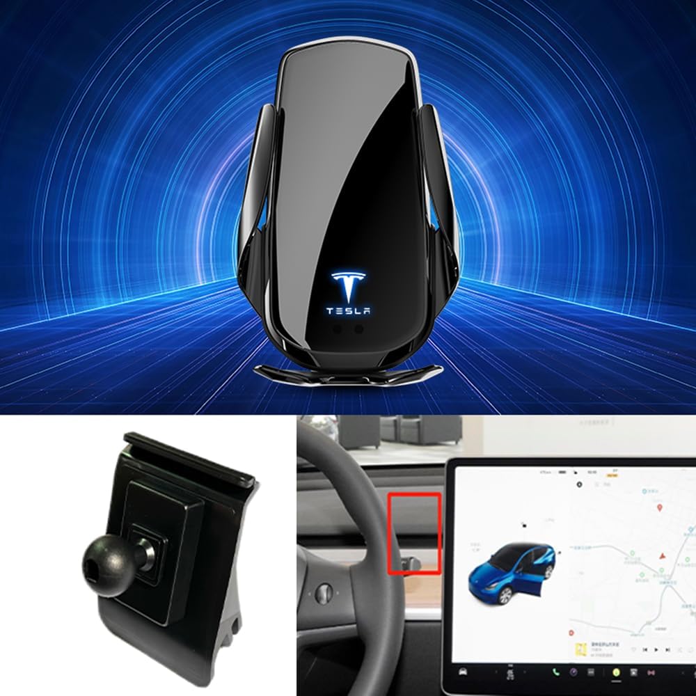 Soporte Móvil Coche,Soporte Móvil Coche para el Salpicadero Rejillas de Aire y Parabrisas para Tesla Model 3 Model Y 2020 2021 2022 2023 2024.,B-Silver