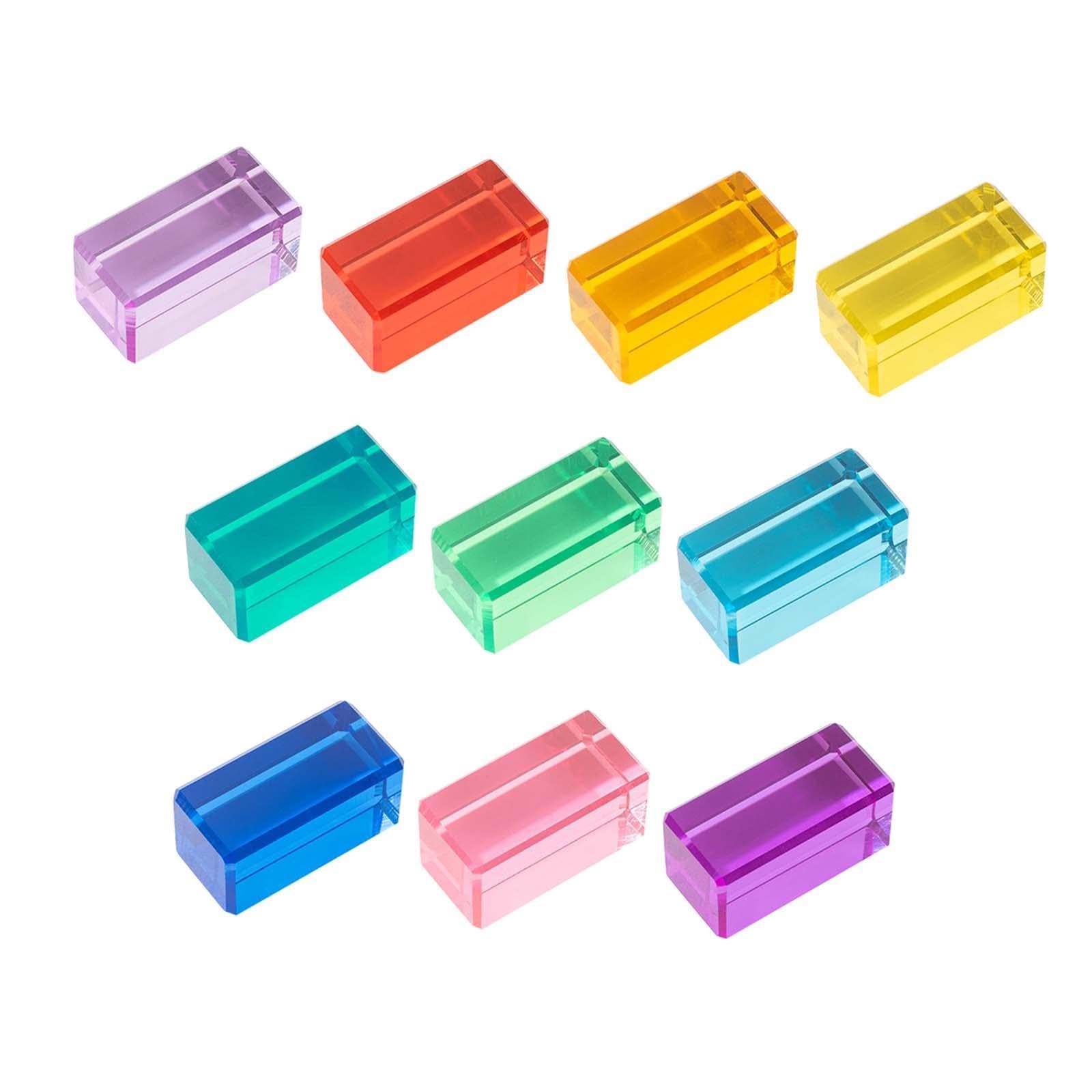 Set di Cubi in Acrilico Effetto Pietra Preziosa, Giocattolo Impilabile per L'apprendimento Precoce, 10 Pezzi, Taglia unica bambino