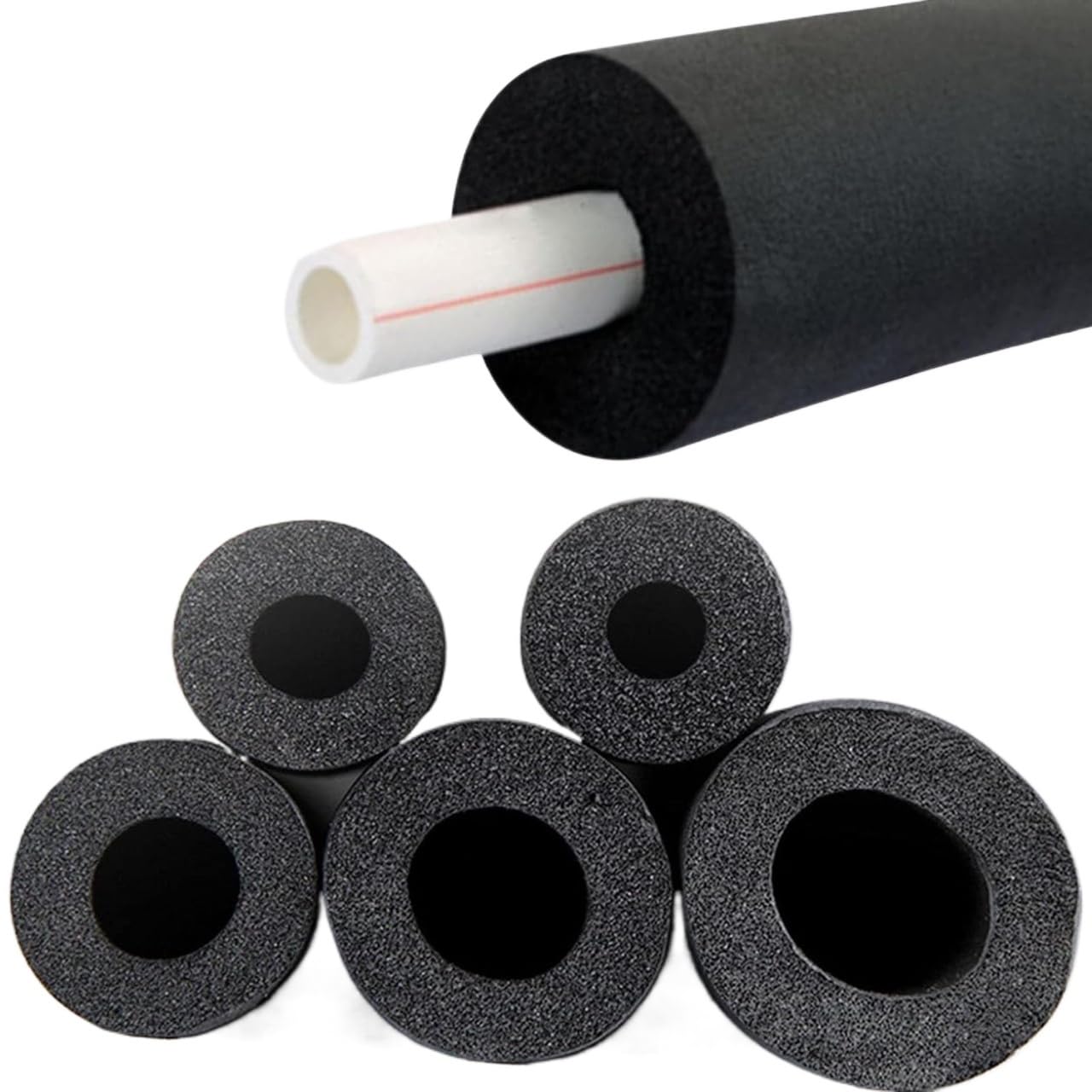 tubo isolante in schiuma, Tubo in schiuma isolante for tubi Gomma nitrilica nera Antigelo(43MM*15MM*1.8M)