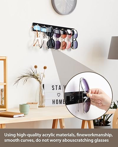 Miniatura 3 de Organizador de lentes de sol, paquete de 2 organizadores acrílicos para lentes de sol, soporte de exhibición de anteojos montado en la pared,