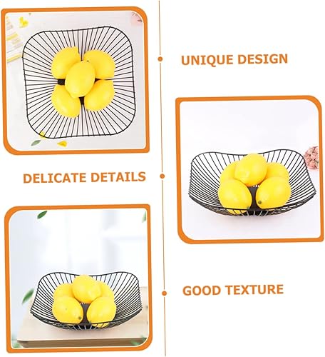 Miniatura 2 de Cesta de frutas de alambre para frutas, cuencos de dulces, cesta decorativa para aperitivos, cestas de almacenamiento de frutas, tazón de pan de