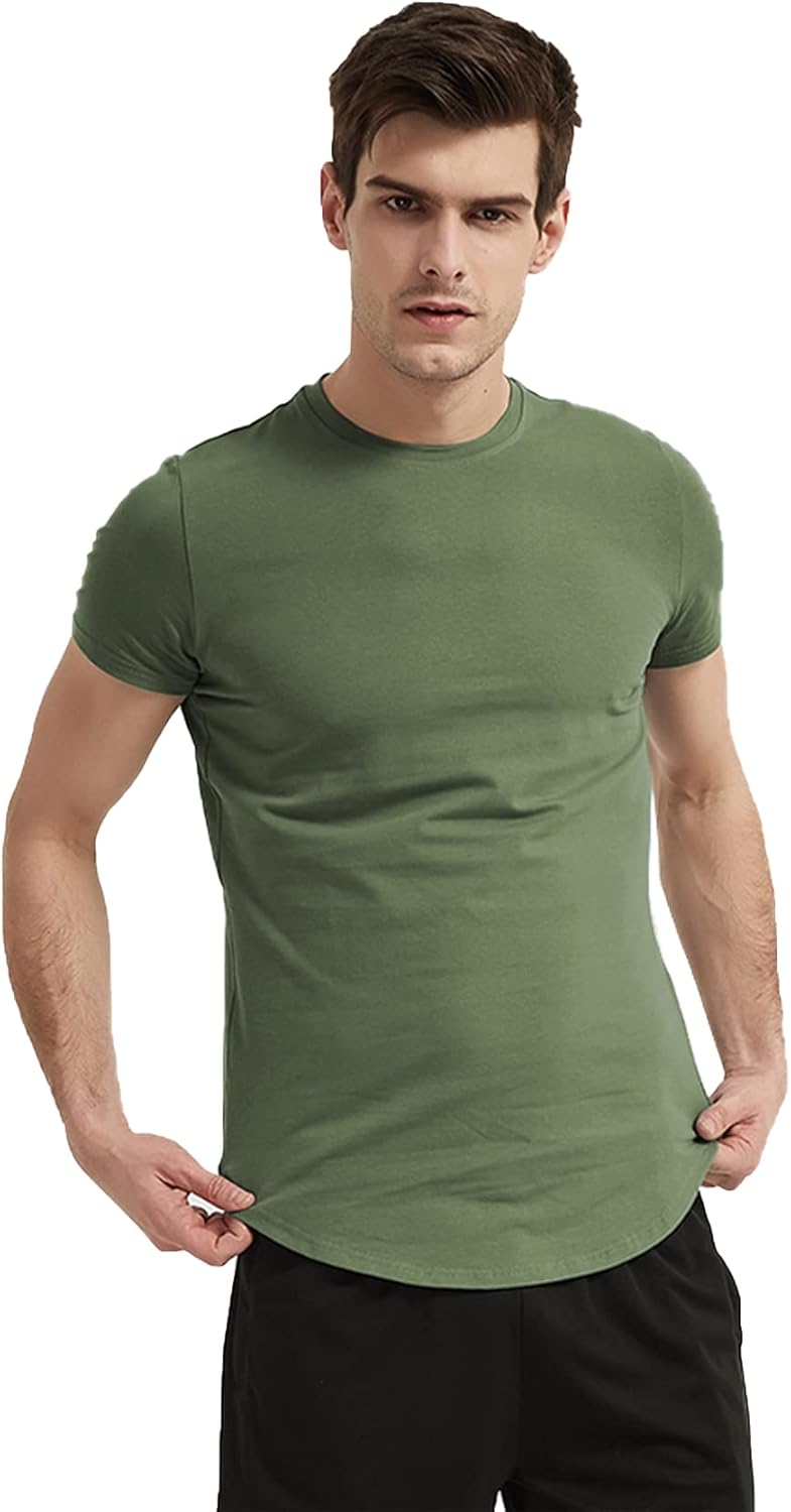 LETAOTAO Long Shirts for Men Hip Hop Shirts Longline Tie Dye Shirts Hipster Gym T Shirts Scallop Tee(Regular&Big and Tall) - Image 6