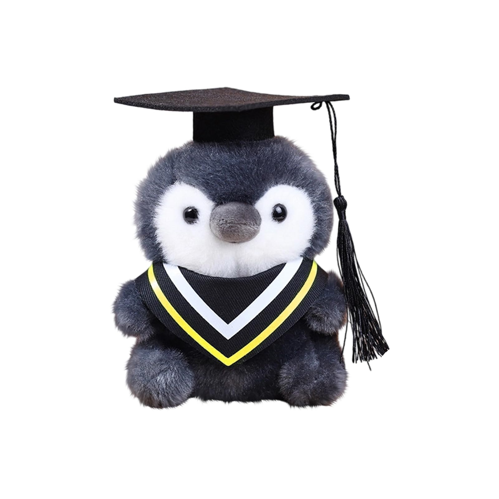 Graduation Penguin Plush Toy, Cute Penguin Stuffed Animal with Graduation Cap and Gown, Soft Graduation Keepsake Doll for 2026 Graduation Gift, Plush Penguin for Students (Yellow)