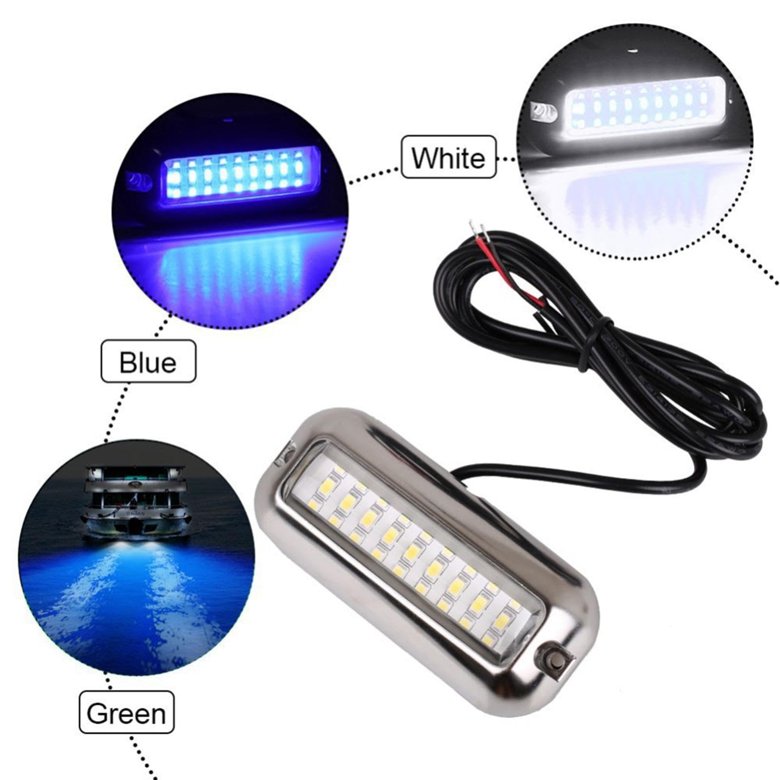 4 Pezzi Luci di Poppa per Barca 27 LED Acciaio Inossidabile Luci Marine Subacquee Compatte Facili da Installare Adatte per Pesca, Nautica, Yachting, Luce Rossa
