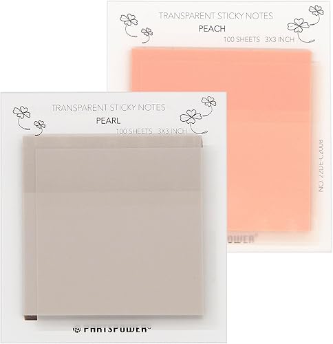 Miniatura 10 de PARTSPOWER Notas adhesivas transparentes, 3 x 3 pulgadas, notas adhesivas anotantes translúcidas pastel para libros, estudio bíblico, lectura,