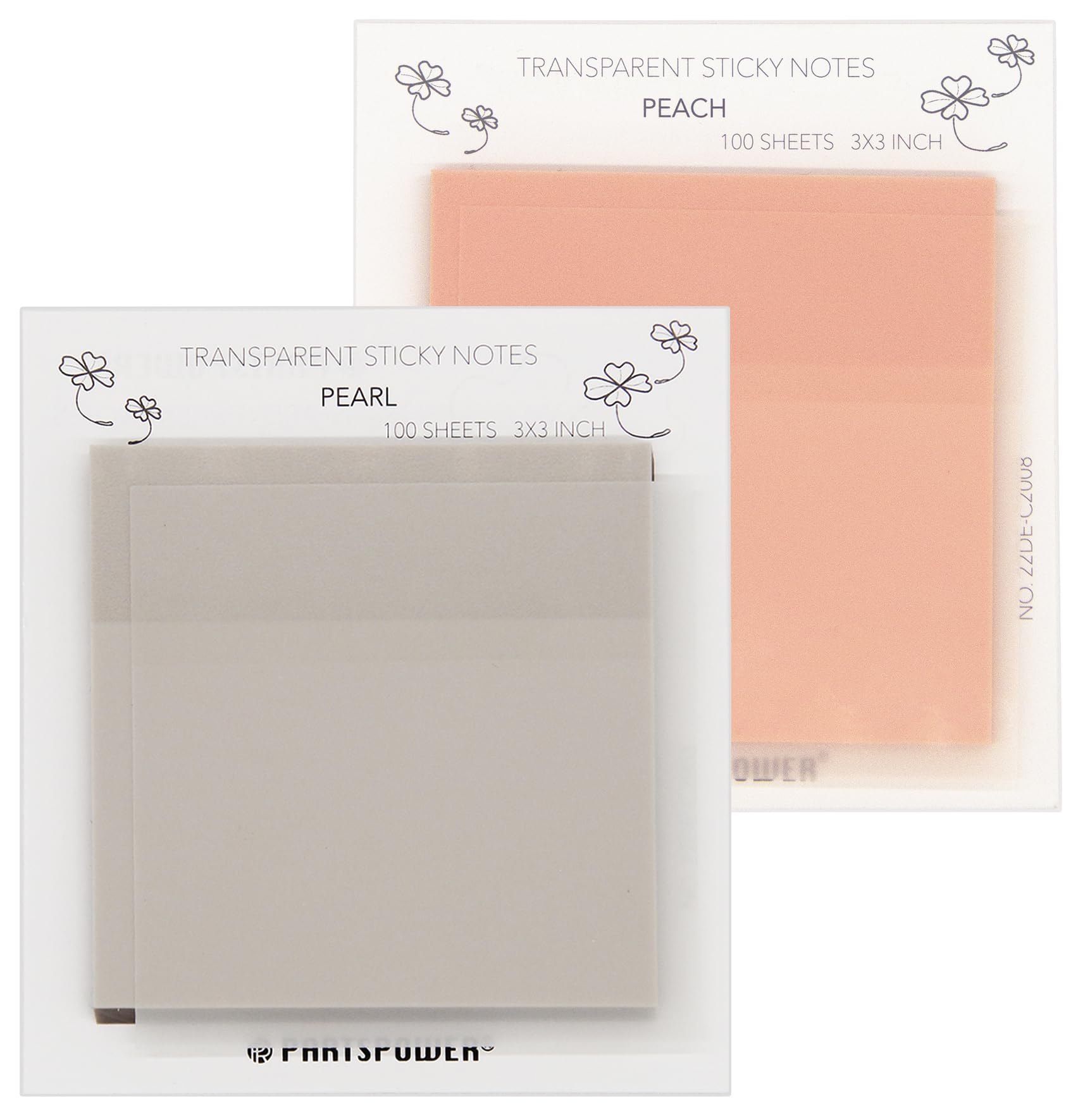 Jewel Tone Transparent Sticky Notes - 4 Pack 3x3 Inch See-Through Annotation Sheets