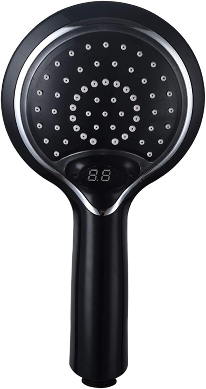 MESKEL LED Shower Head with Temperature Display, Rainfall 3 Colors Changing High Pressure Spray Filter Showerheads ABS Hand Held Showerhead,White (Color : White) image 5