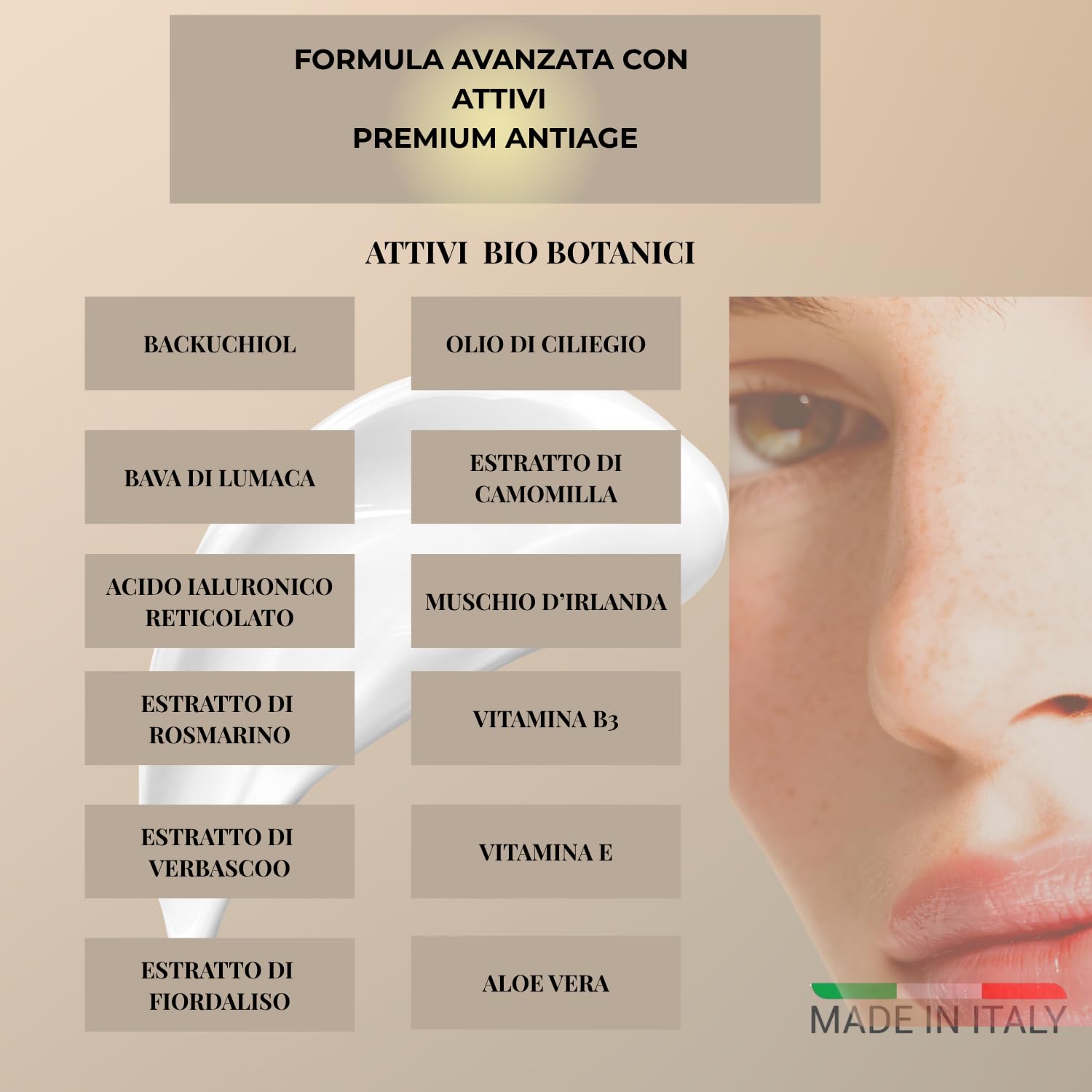 JANE•C Crema Viso Antirughe Effetto filler con SPF30 – Skincare Coreana Anti-Age con Retinolo Vegetale,Bava di Lumaca, Acido Ialuronico, Vitamina B3 – Idratante e Illuminante – 50ml Made in Italy