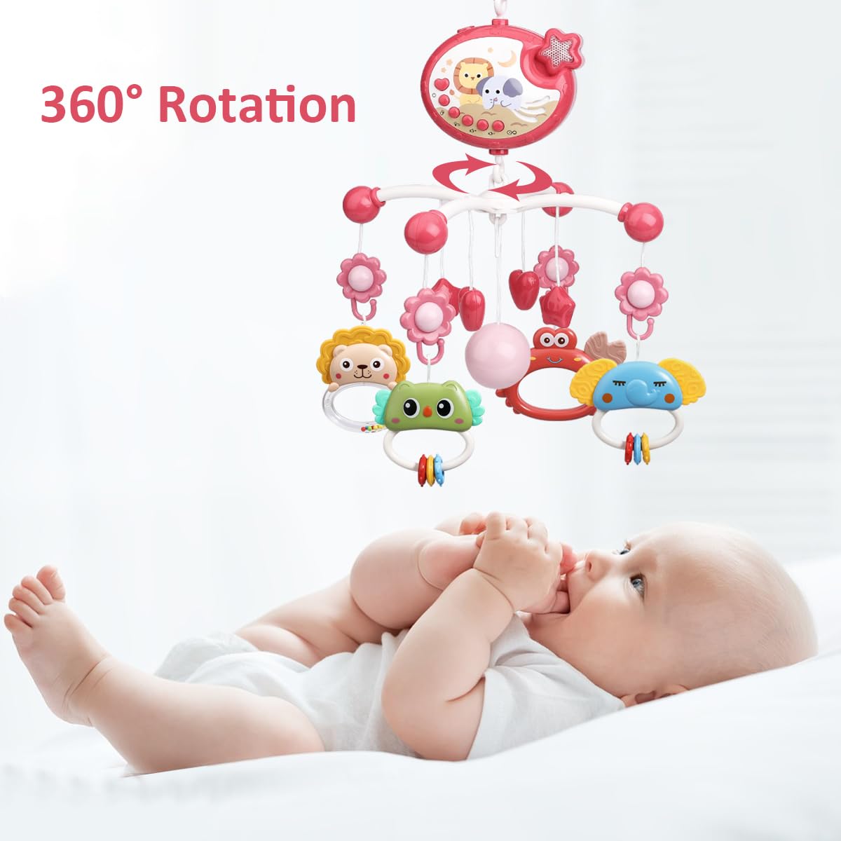 Crib Mobile Nursery Hanging Toy, Educational Sensory, Stimulating Soft Plush Rotating Feature Neutral Color For Baby Stroller Playpen Nursery Rooms 1772x906 Inches 0 3
