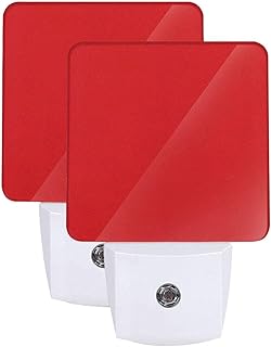 BGHEWRT 2 luces nocturnas de color rojo sólido, ahorro de energía, material respetuoso con el medio ambiente, prevención de caídas por la noche, adecuado para habitación de los niños, dormitorio,