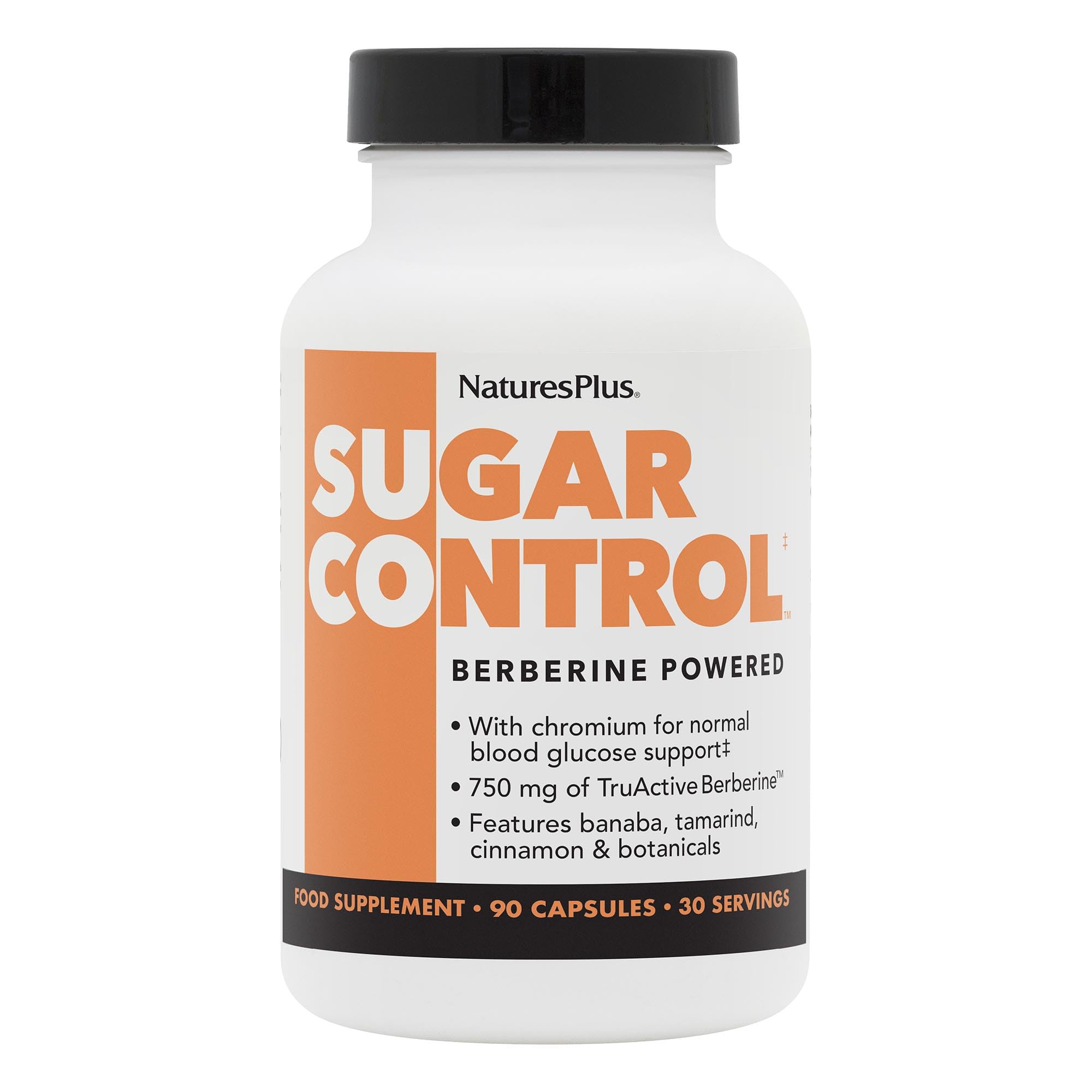 NaturesPlus Sugar Control -Berberine Supplement, Chromium Picolinate, Cinnamon, Herbs - Blood Sugar Control, Metabolism Booster - Gluten Free, Vegan - 90 Capsules
