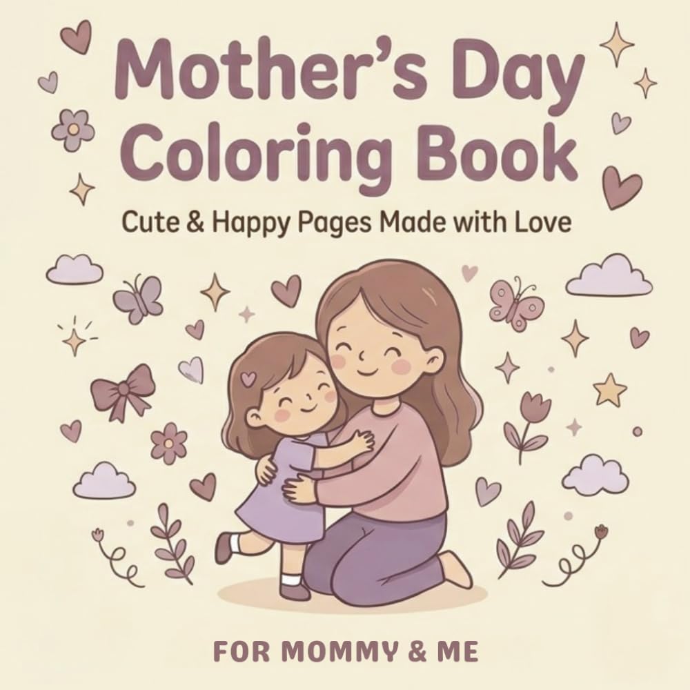 Mother's Day Coloring Book For Mommy & Me: 50 Heartwarming Mommy & Me Moments to Color |102 Pages | 8.5 x 8.5 in | Bold and Easy Designs