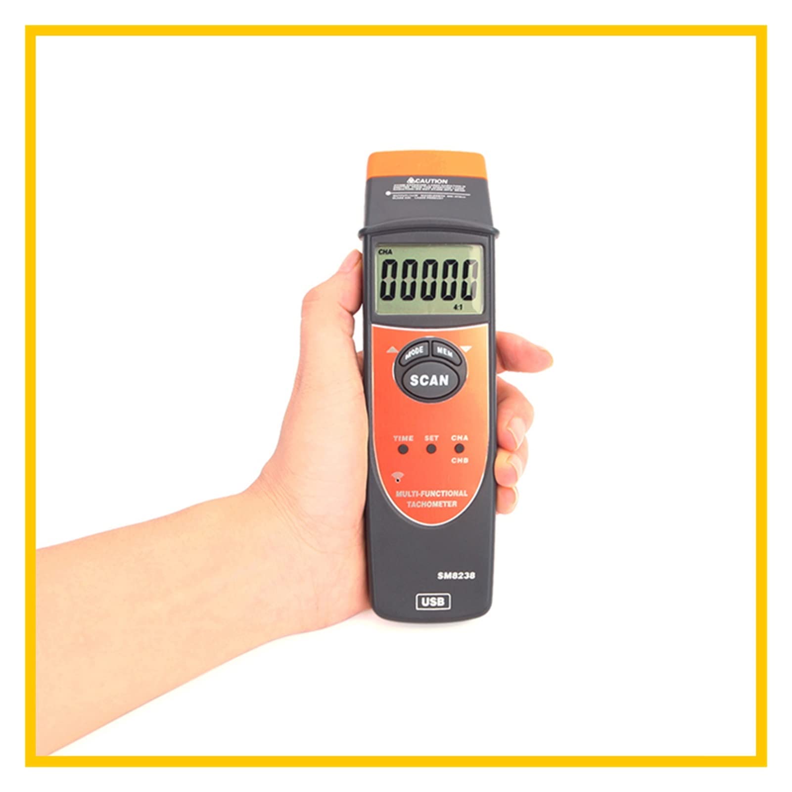 Handheld Digital Tachometer Multifunction LCD Speedometer 2.5-9999 9RPM USB Interface Precision Speed Data Logger SM8238, Tech-Modul
