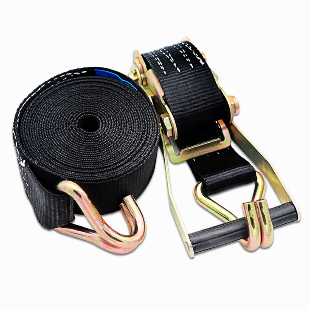 Correas de amarre con ganchos para cinturón de remolque, correa de tensor, cinturón de carga para automóvil, tensor de camión, doble gancho de 19 mm de grosor, 6 m