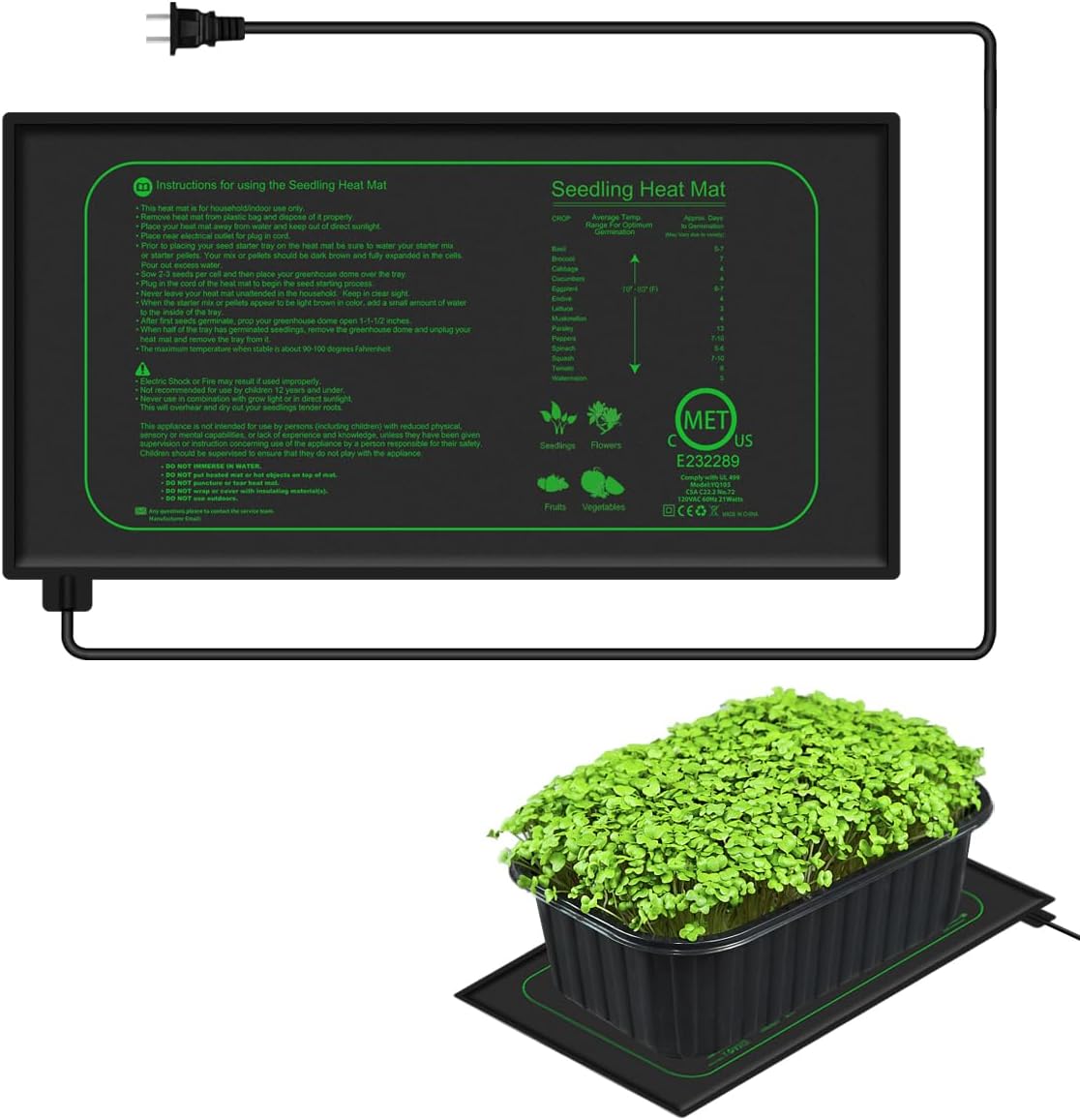 LASIM Seedling Heat Mat for Seed Starting,21W Waterproof