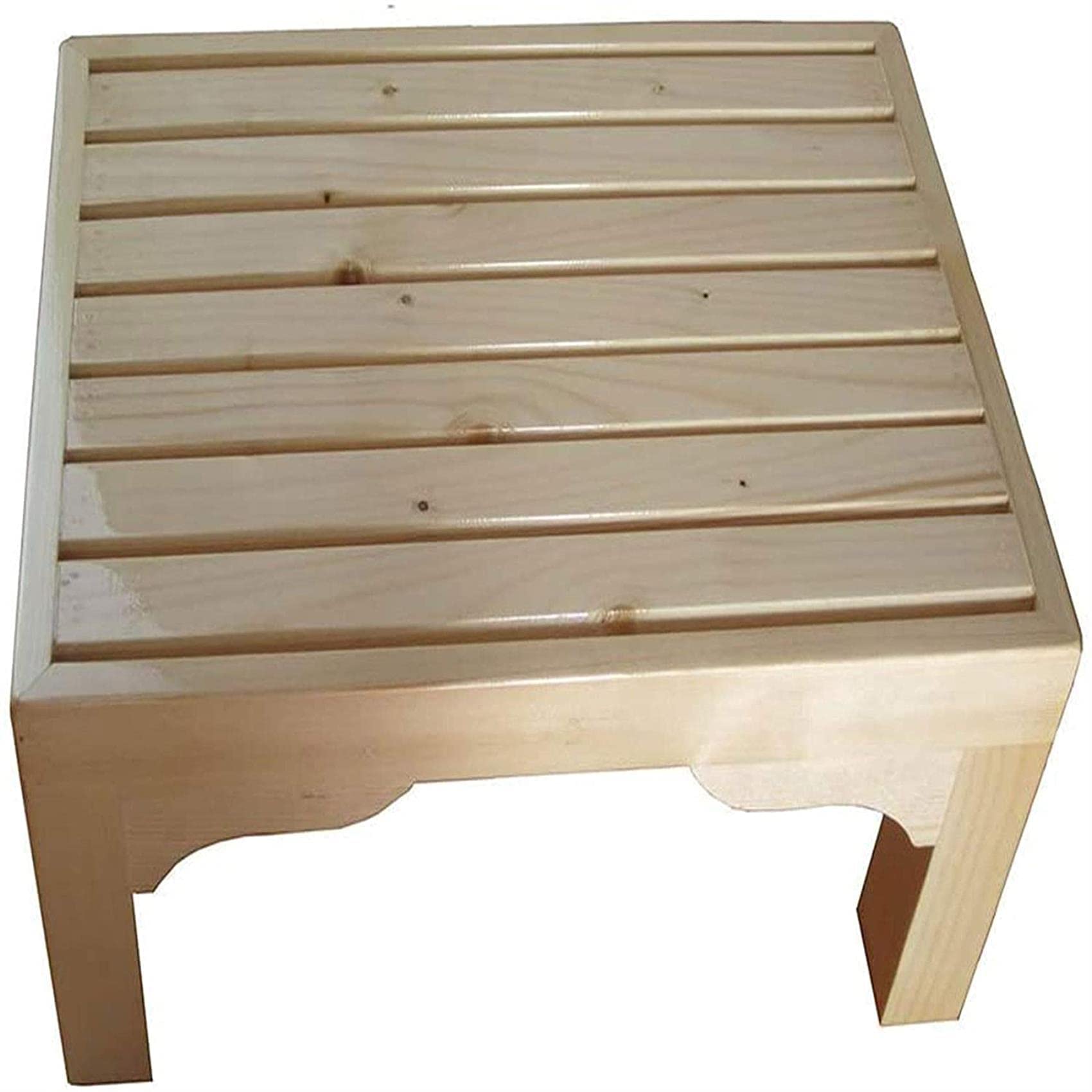 Repose-pieds rembourré en bois massif ottoman de rangement