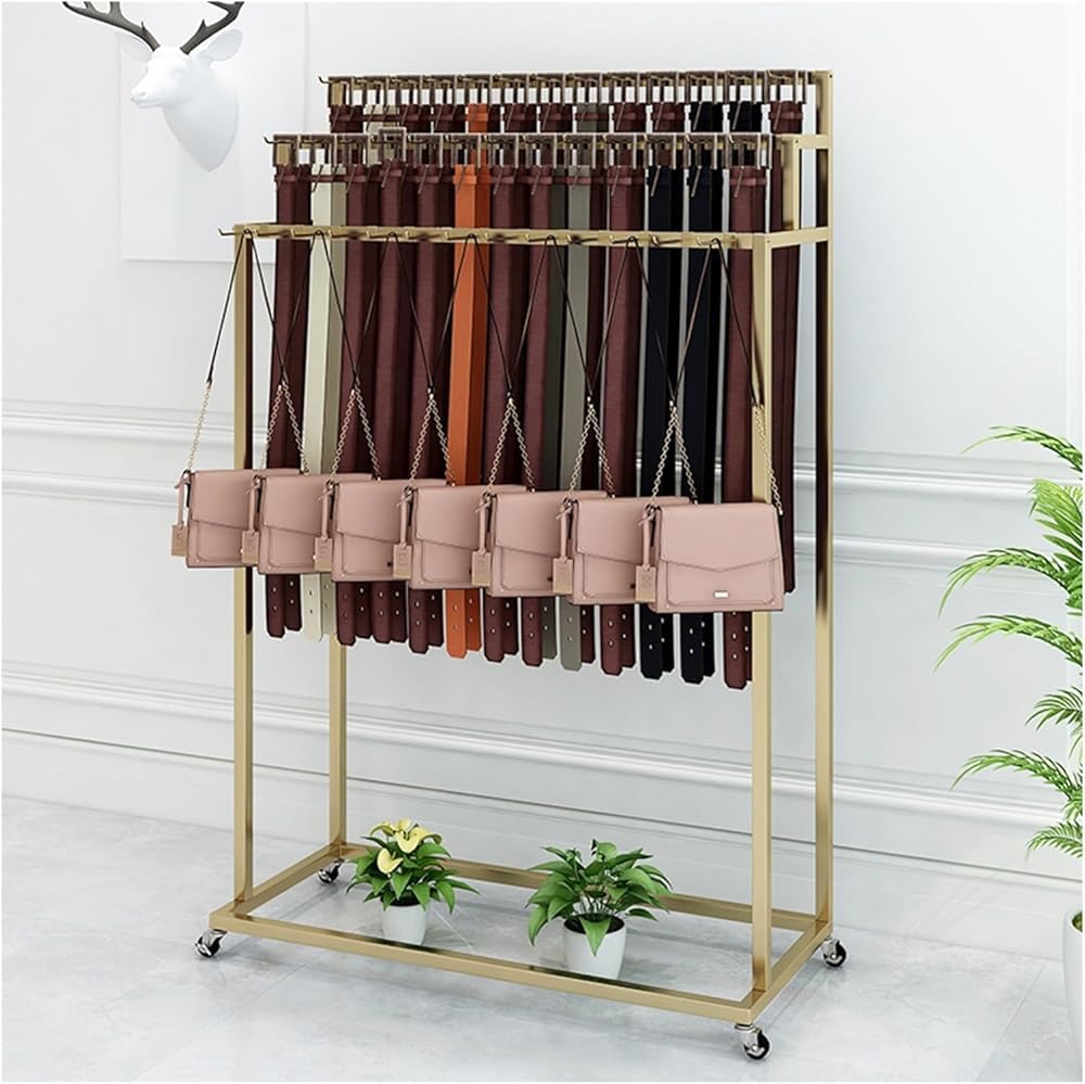 Stojak Na Paski Do Ekspozycji I Przechowywania Na Podłodze – Pionowy Organizer Do Wydajnego Użytku W Handlu Detalicznym Lub W Domu, Biały, 100 X 40 X 150 Cm