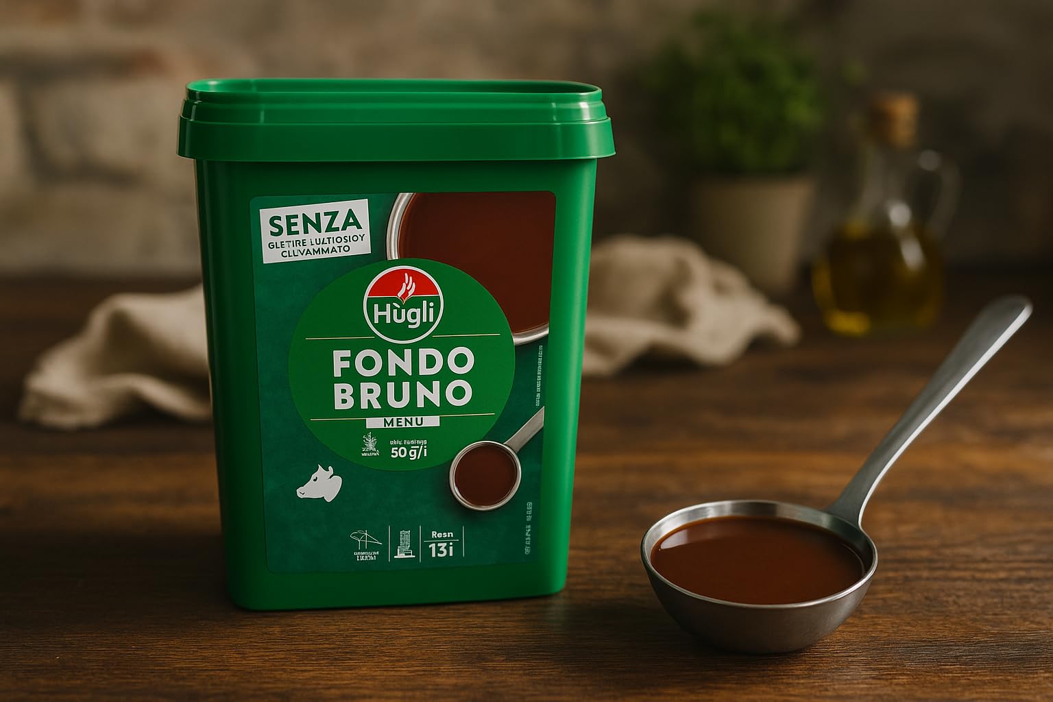 Fondo Bruno in Polvere 650g – Preparato Professionale per Salse, Fondi e Cucina Gourmet – Resa fino a 13 Litri, Senza Glutine, Lattosio e Glutammato – Ideale per Ristoranti e Uso Domestico