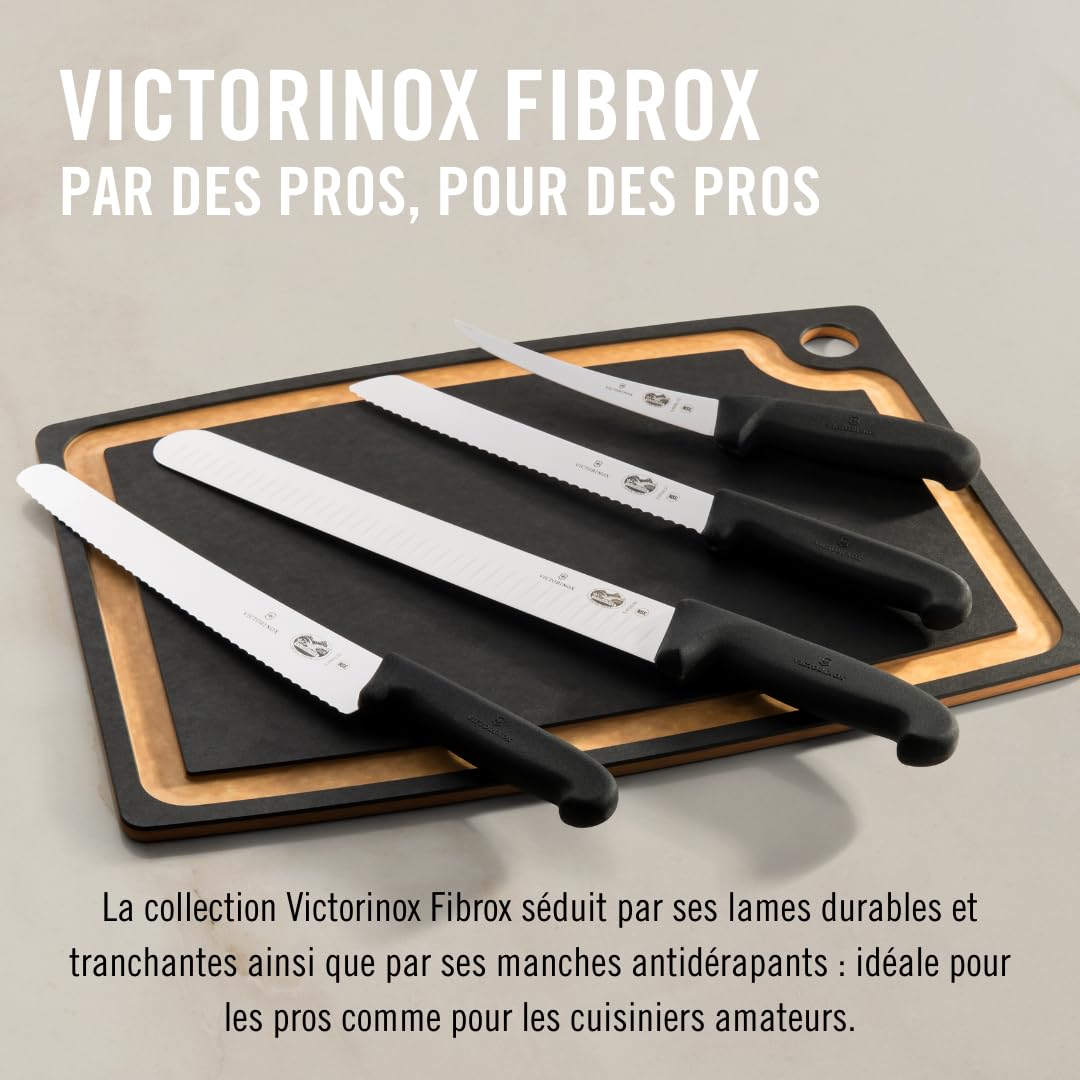 Victorinox Fibrox Couteau à pâtisserie denté 26 cm Inox Noir