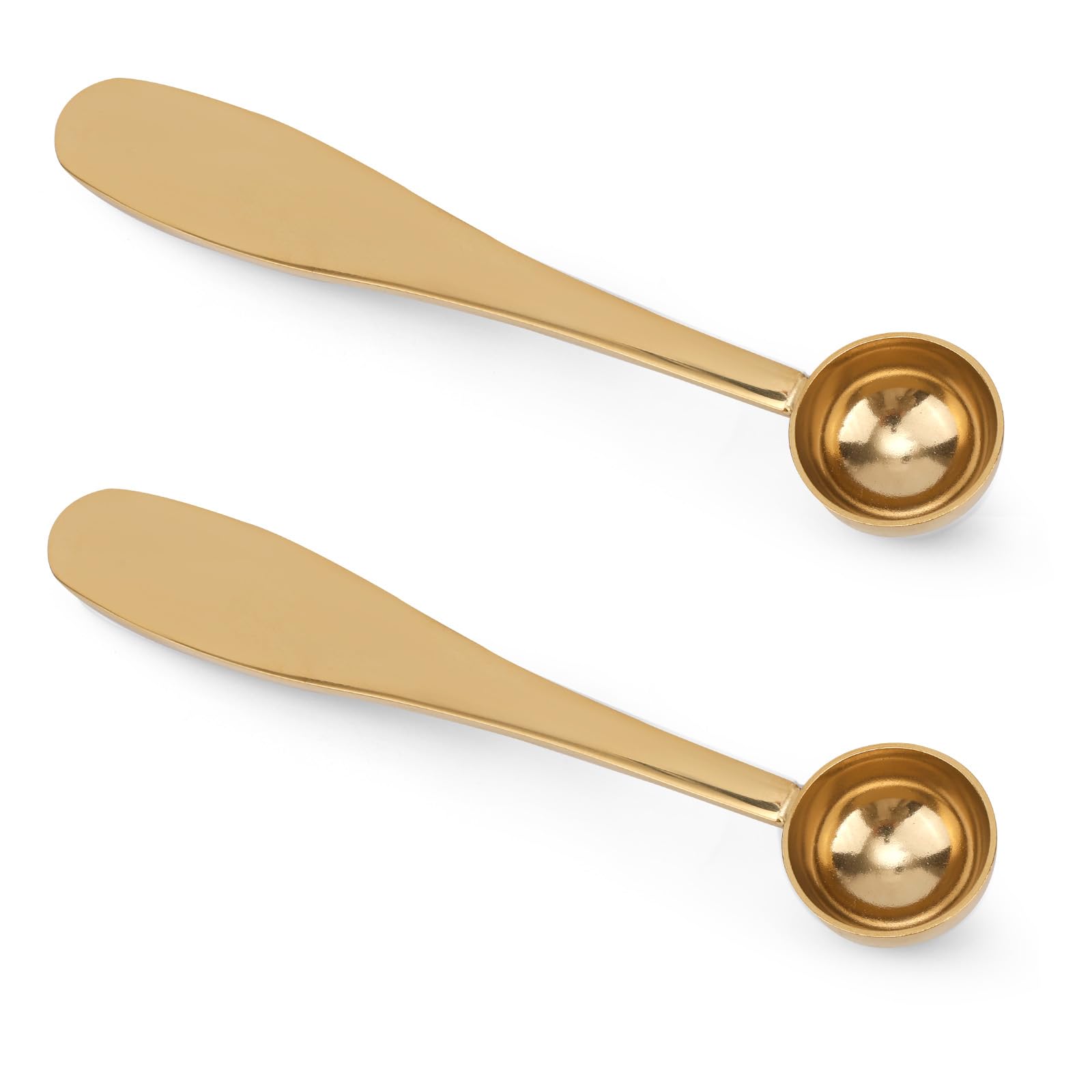 2pcs Matcha Spoons, Stainless Steel 1 Gram Measuring Scoops Matcha Powder Measuring Tool, Easy to Clean & Dishwasher Safe (Gold)