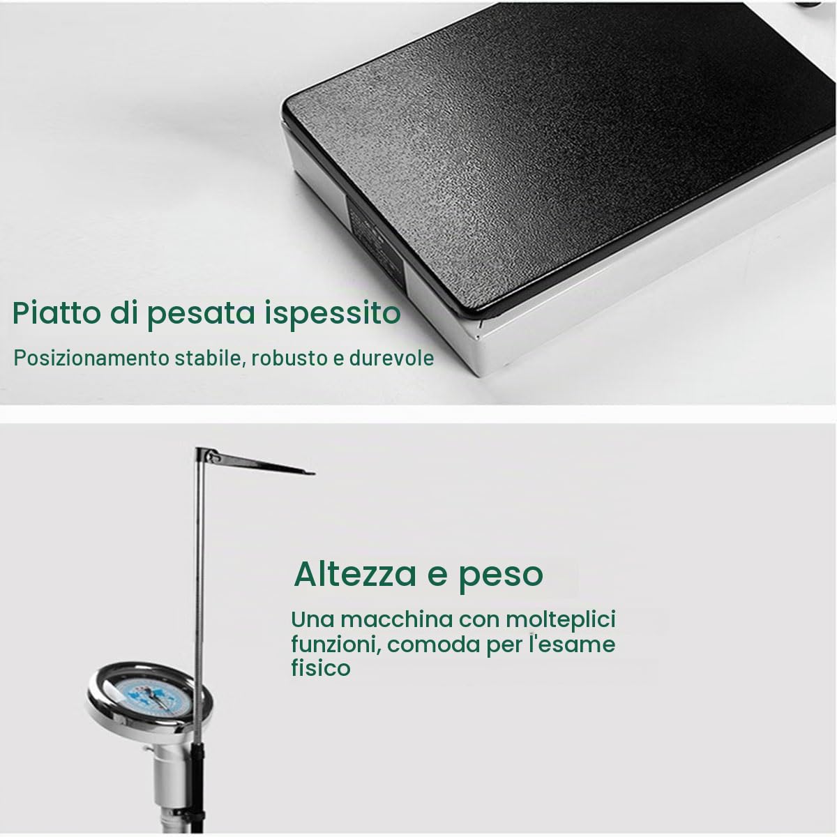 Bilancia Professionale per Medico - Bilancia con Asta Meccanica, altimetro 70-190 cm, per Palestra, Ospedale