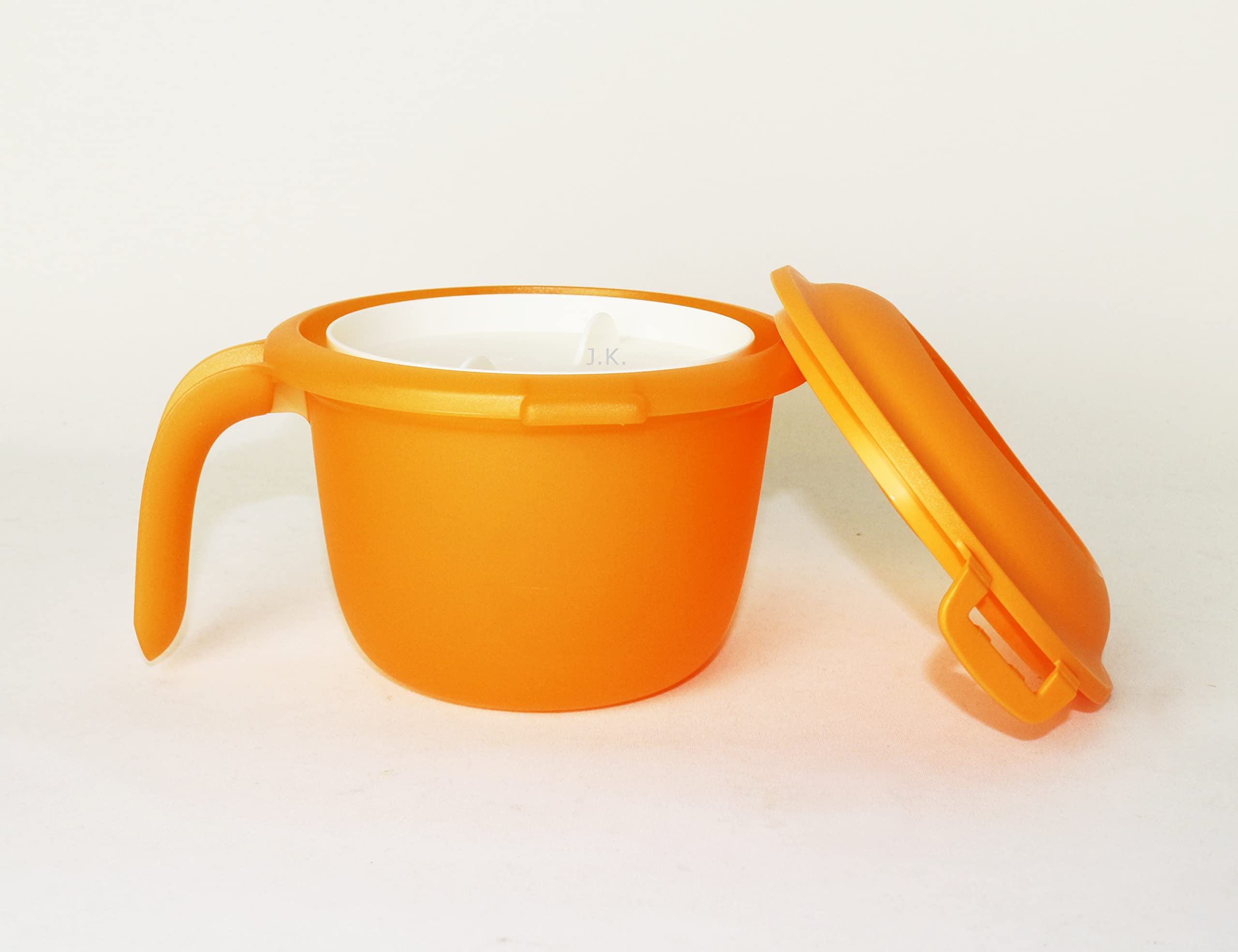 Tupperware Junior Reismeister 550 ml in Orange Microwave Rice Cooker + Hanging Spoon Apricot