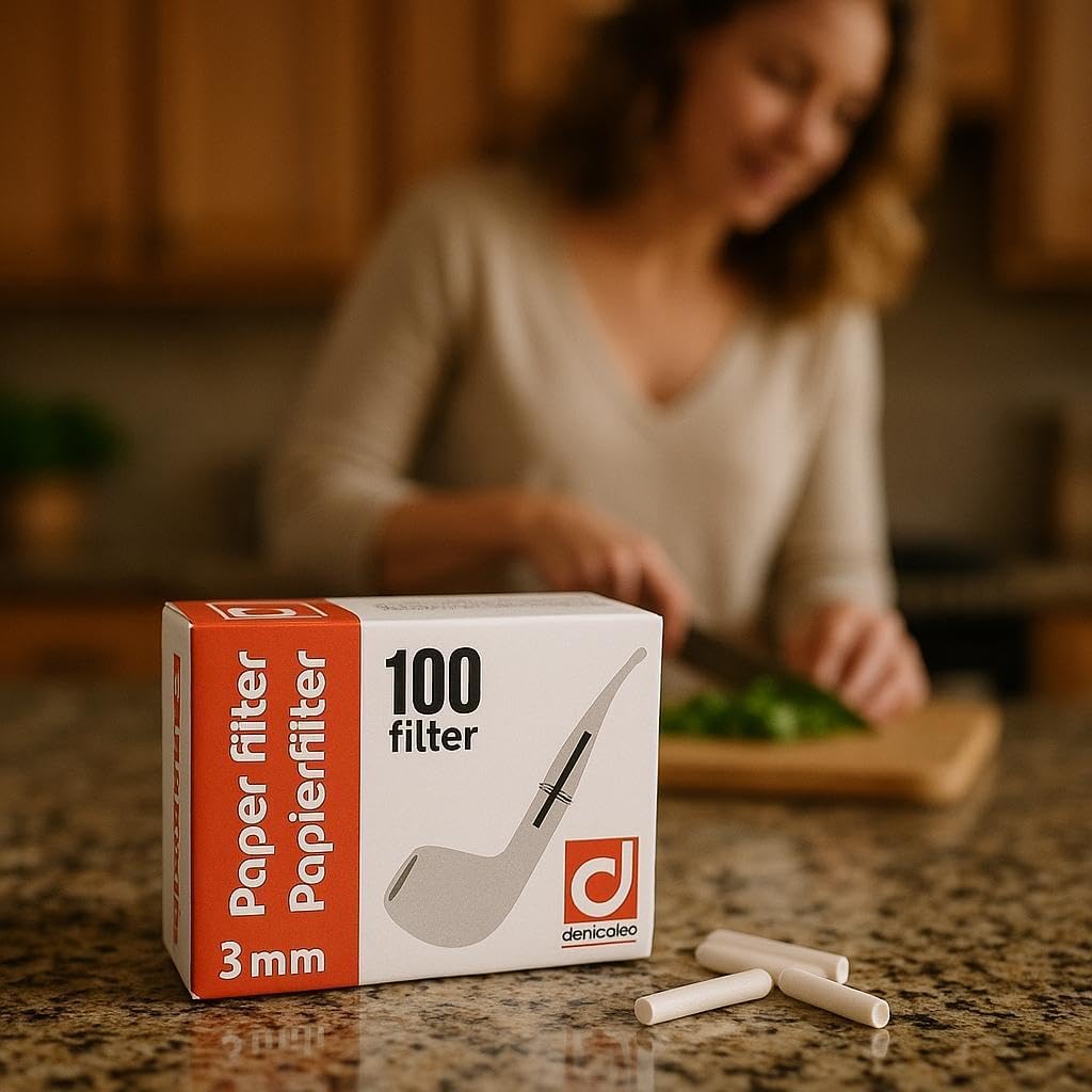 Denicotea 100-Piece 3mm Paper Pipe Filters - German Quality