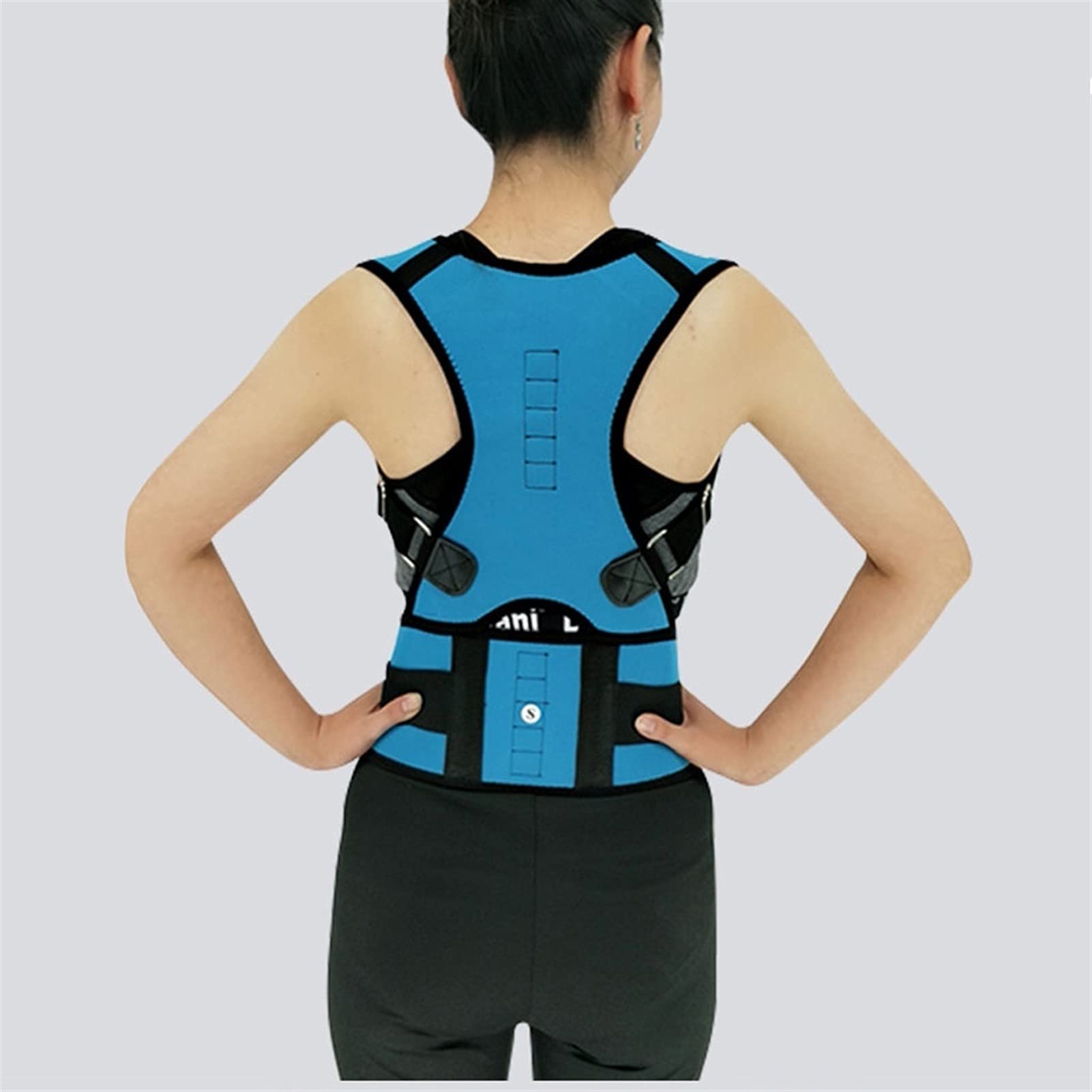 Mężczyźni Kobiety Back Brace Korektor postawy Gorset Talia Trener Kamizelka Tummy Control Body Shaper do kręgosłupa szyi i pełnego pasa podtrzymującego plecy (czarny XL)